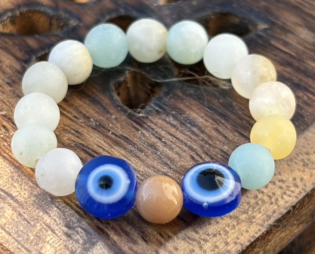 Bague - L/XL - Amazonite et Rhodonite
