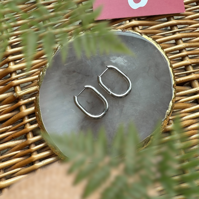 Créoles argentés - Ovales 22 mm