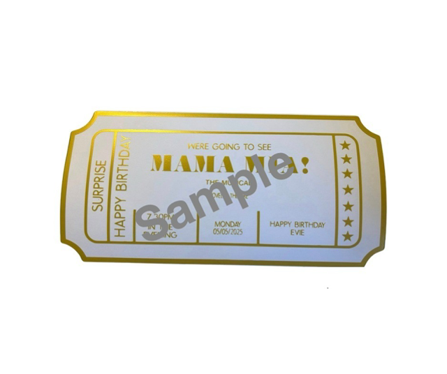 Personalized Commemorative Event Ticket – Custom Foil & Printed Gift Reveal Passes