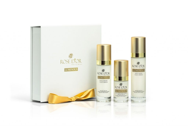 Set serum facial, contorno de ojos y crema antiedad