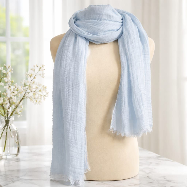 Longschal (grün und hellblau)