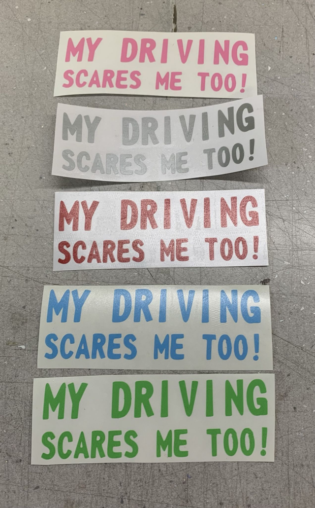 My Driving Scares Me Too Sticker 