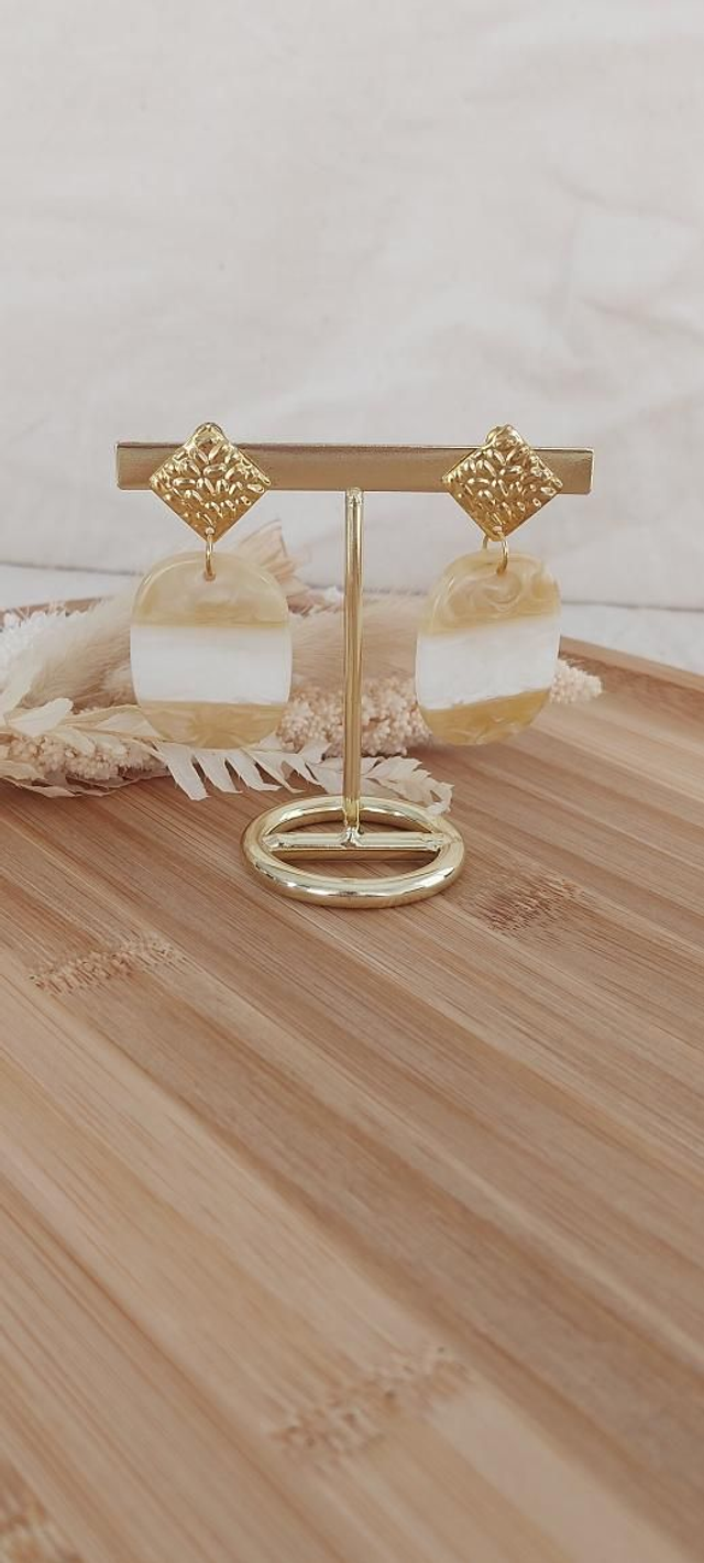 Boucles d'oreilles Germaine  beige 