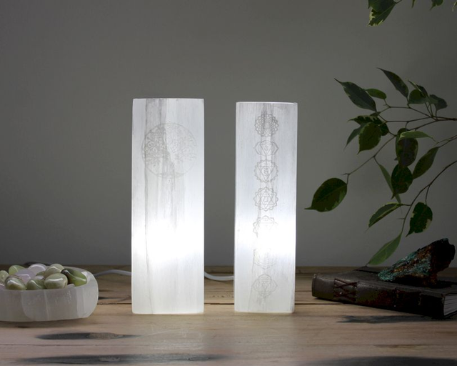 Selenite Block Lamps
