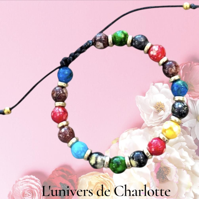 Bracelet &quot;Perles de bois&quot; réglable 