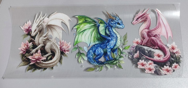 DTF Aufklebe-Folie ca 24x11cm Drachen 