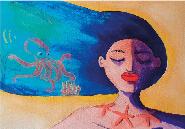 A - Carte Femme océan