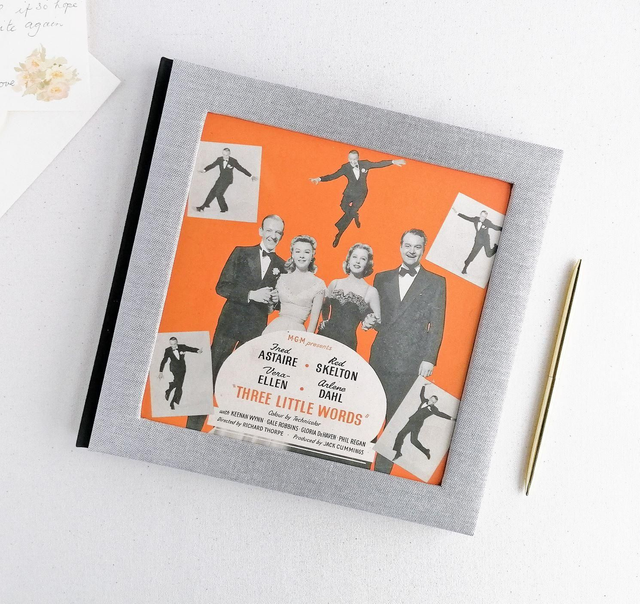 'Three Little Words' Frank Sinatra musical. Extra Large hardback square Notebook/ Guestbook with plain paper.