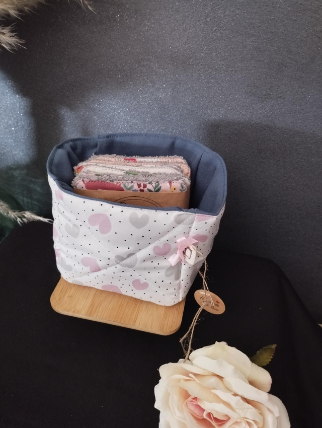 panier avec cotons lavables(en stock)