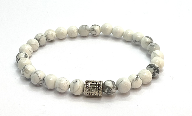 Bracelet Howlite blanche 6 mm