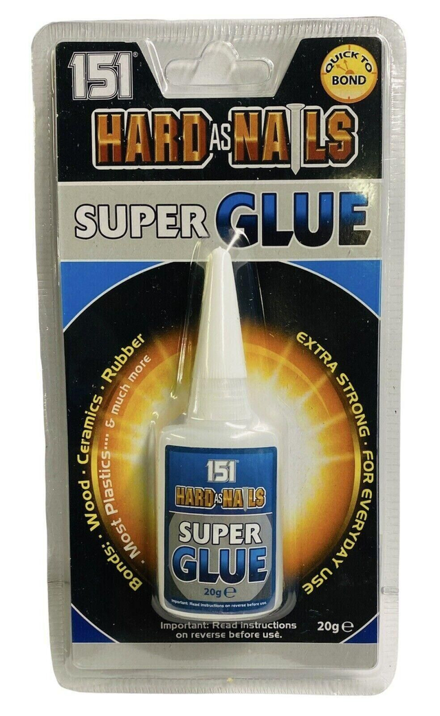 151 Hard As Nail Super Glue Quick to Bond Ext Strong Metal Wood Ceramic Plastic