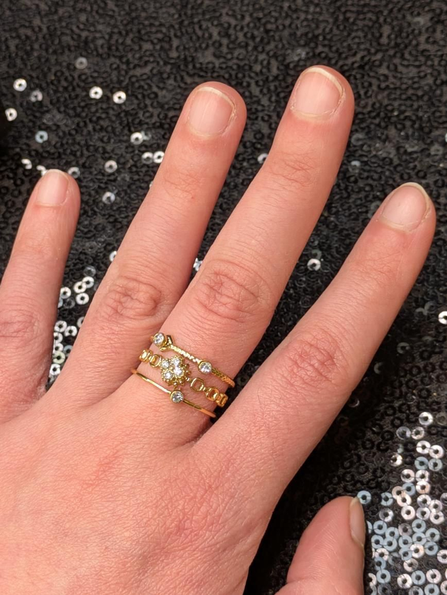 Bague zirconium trèfle 