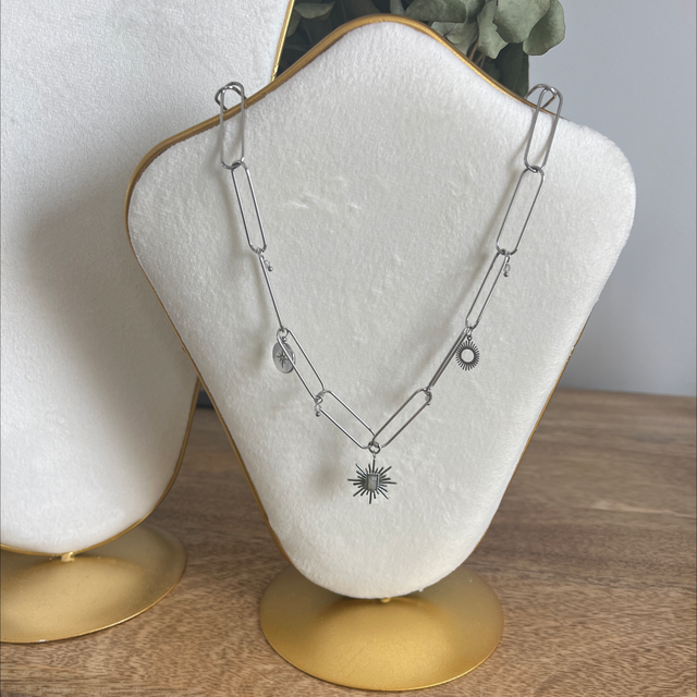 Collier grosse maille, Argent 