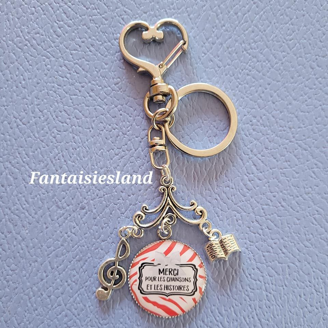 Accroch-clés argenté - Merci pour les chansons et les histoires