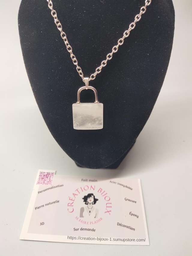 Collier  cadenas cristal de roche 