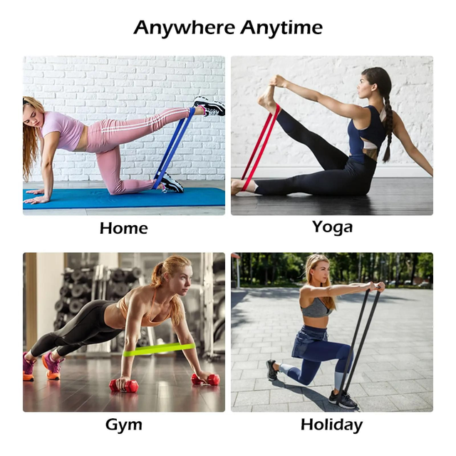 Resistance Bands Exercise Sports Loop Fitness Home Gym Yoga Latex Set