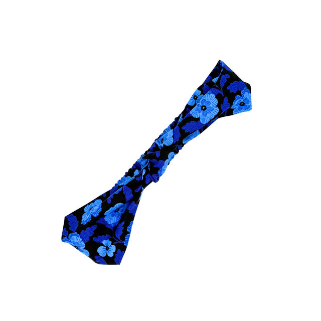 Knotted Elasticated Headband - Blue Violet - Japanese Cotton
