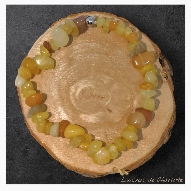 Bracelet "Aventurine jaune" baroque BR-219