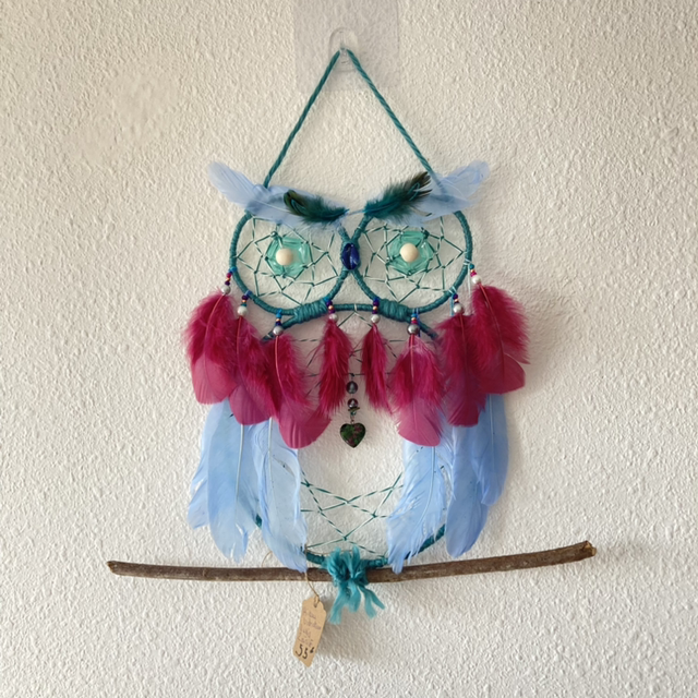 Hibou vibratoire rubis zoïsite 40x40cm