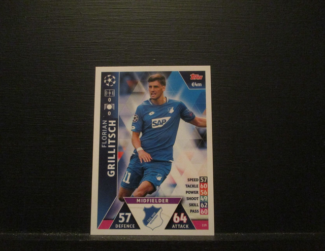 Florian Grillitsch - UEFA Champions League Match Attax 2018/19 Original Trading Card #119