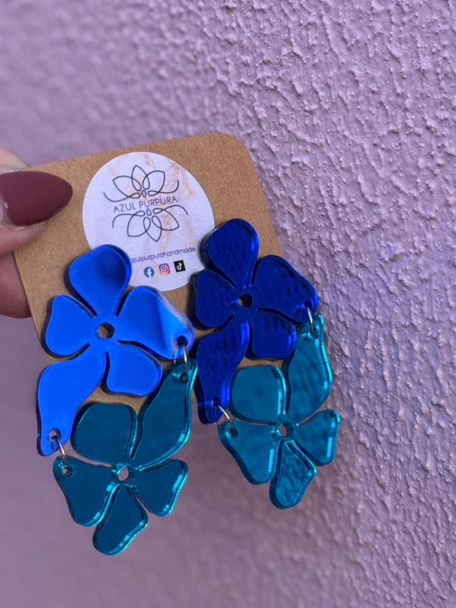 Brincos Flores Duplas