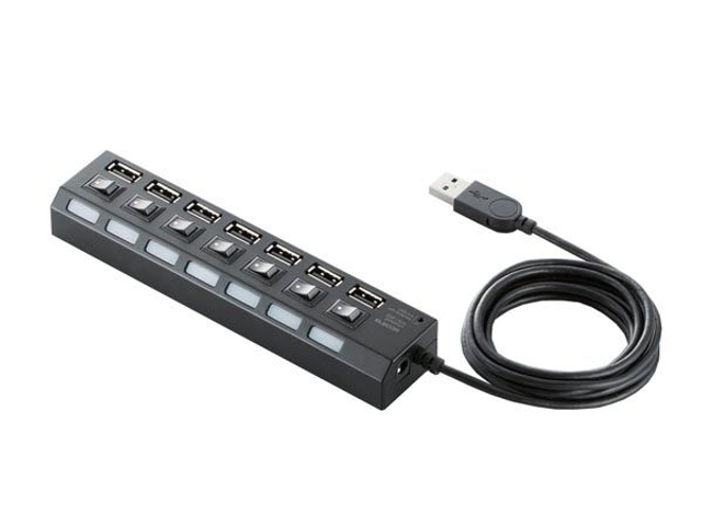 Aktiver USB2.0 7-Port Hub mit An/Aus Schalter