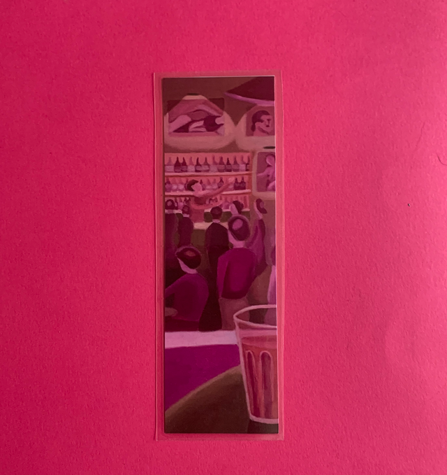 Marque page imprimé et plastifié - tirage d&#039;oeuvre &quot;Bar ambiance&quot;