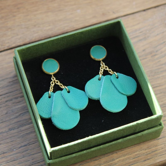 Boucles d’oreilles pétales cuir