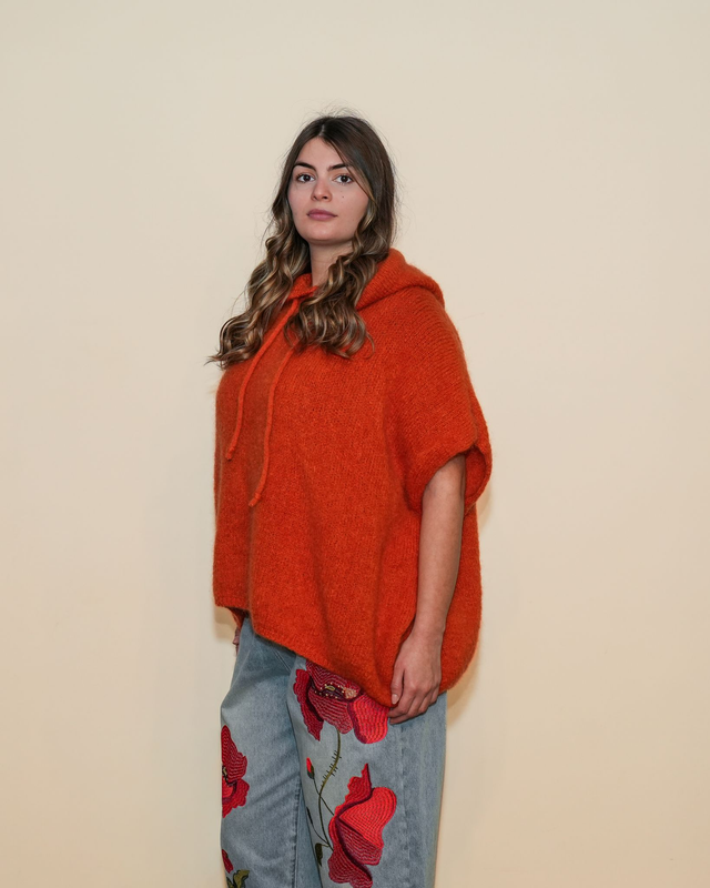 Maglione cappuccio mohair