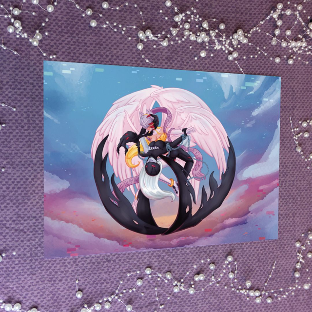 Print Angewomon x Ladydevimon (Postcard, A5, A4)