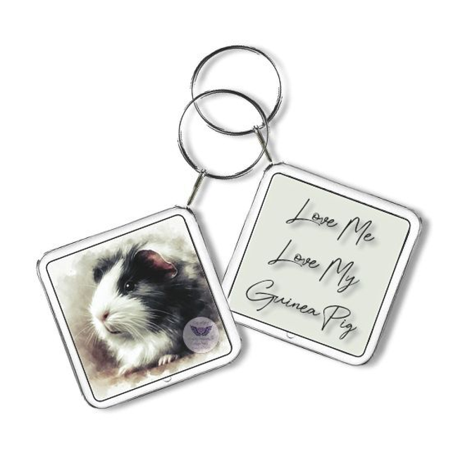 Artistic guinea pig image Square Keyring (GP07)