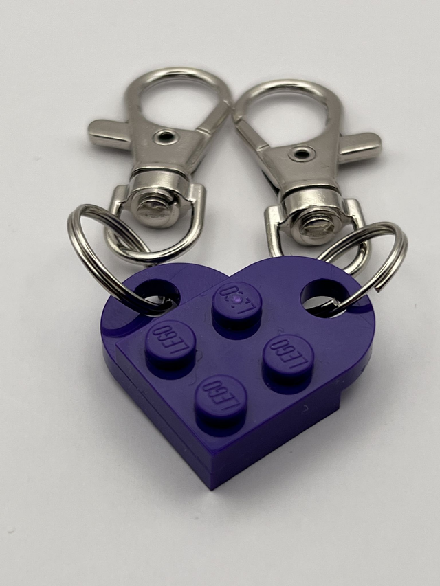 Lego Heart Keyring - Purple.