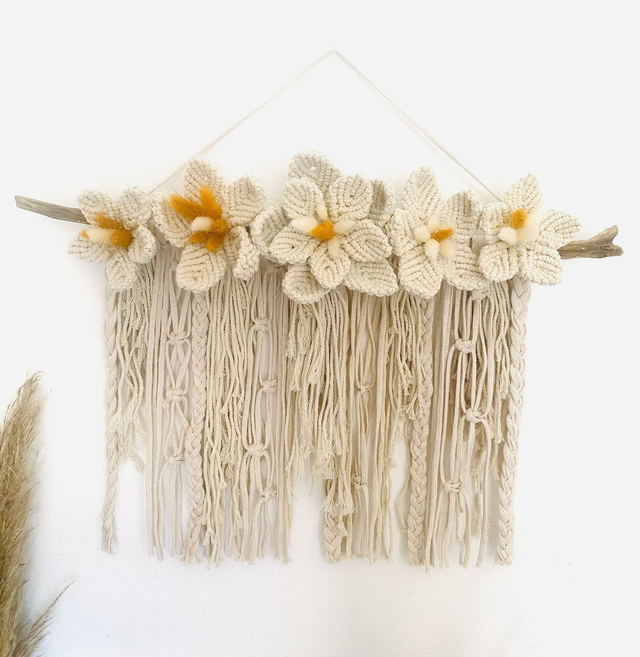 Suspension fleurs macramé XXL