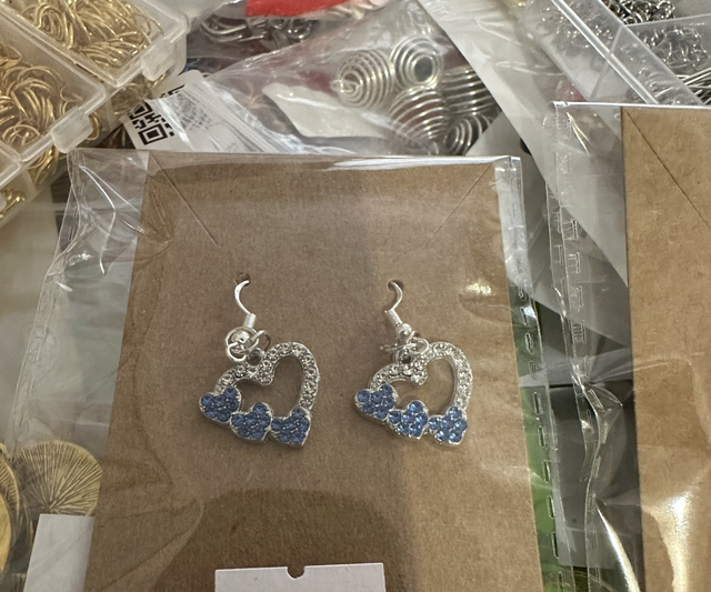  Butterfly and Heart Earrings (various colours)