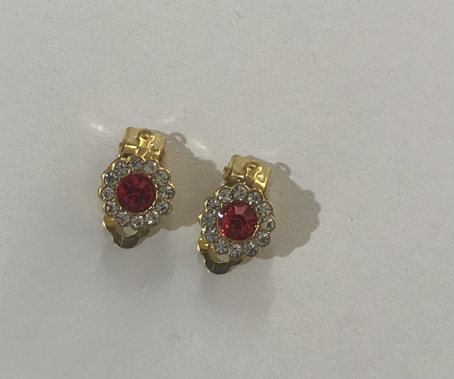 Red Clip On Earrings- COE14