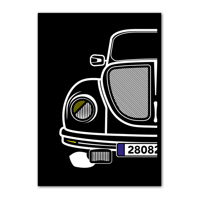 VW Beetle (cut) - 280821 - Hony | Kunstdruck