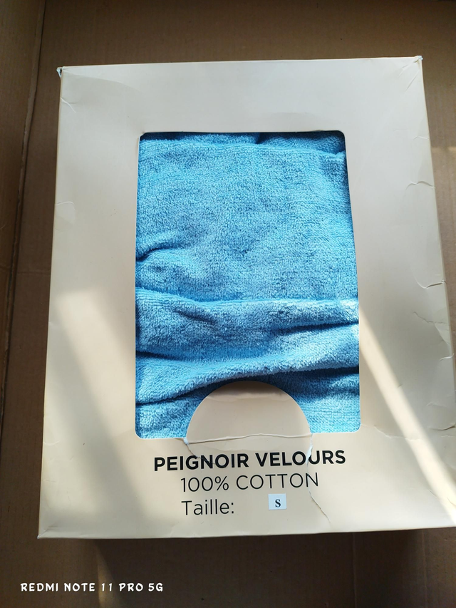 Peignoir Velours 100% Coton – Taille S