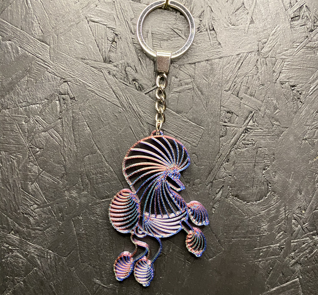 3D - Keychain Poodle Continental Galaxy Violet