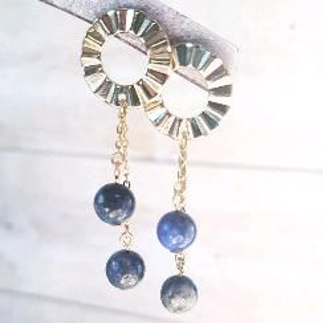 Boucles dorées lapis lazuli