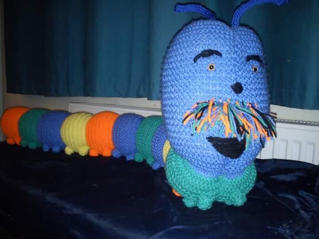 Large caterpillar toy/draught excluder 