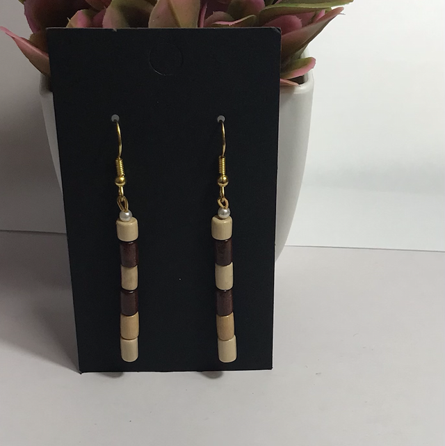 Brown Wood Earrings-BWE2106