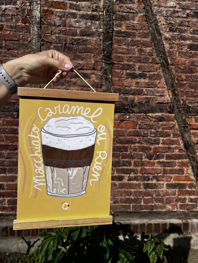 Affiche "Macchiato-caramel ou rien"