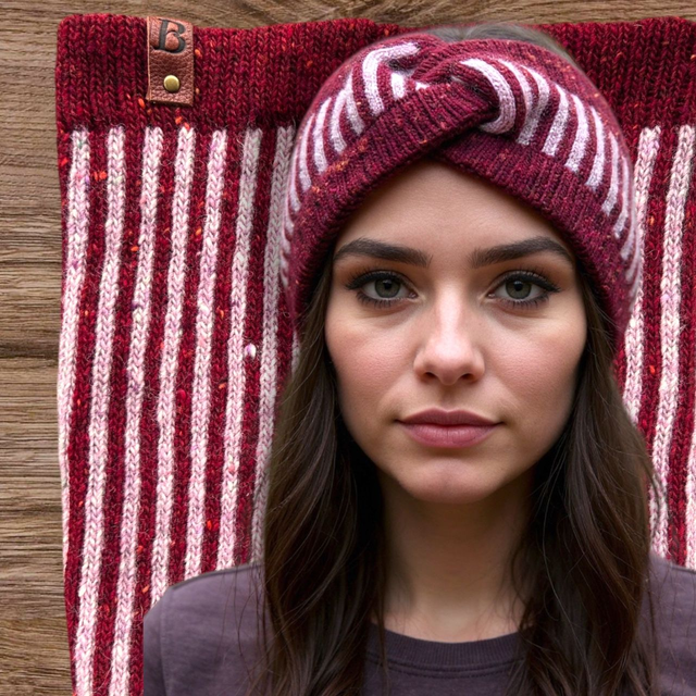 Soft Merino Wool Handmade Headband and Snood 2 Piece Set (Colour: Carnival)