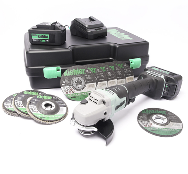 Kielder 115mm 18v Li-Ion TYPE18 Brushless Angle Grinder, 2 x 5.0Ah Kit