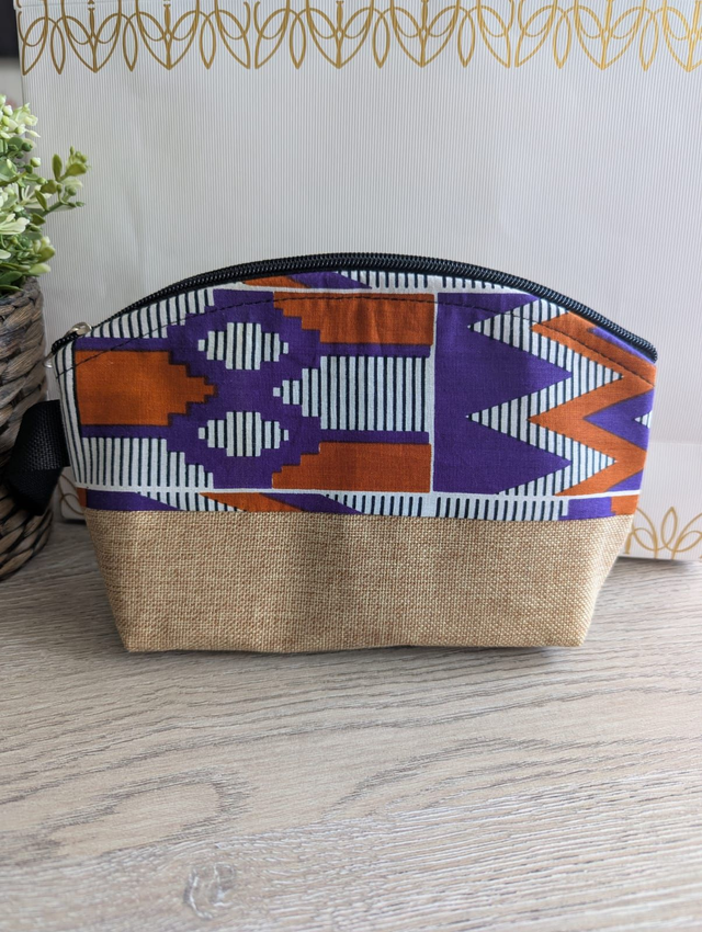 Lot de pochettes en wax et toile de jute