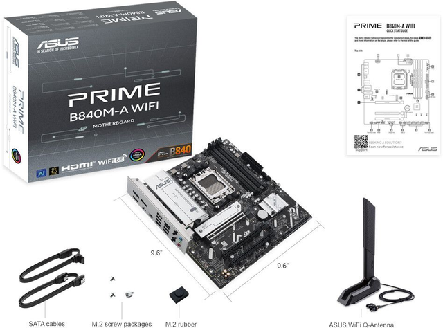 02.1.0045 – Scheda Madre ASUS Prime B840M‑A WIFI DDR5 – Micro‑ATX entry‑level con WiFi per Ryzen 7000/8000/9000