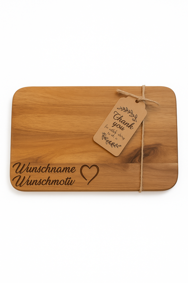 Personalisiertes Brettchen 23 x 15 x 1 cm Naturprodukt aus Akazie