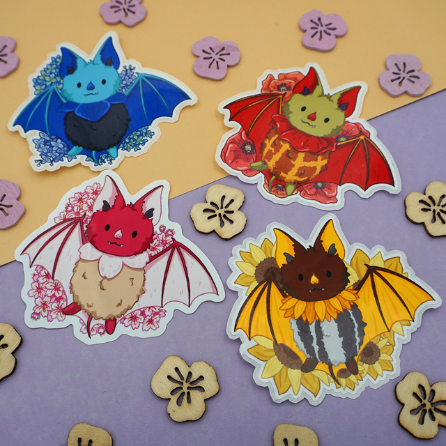 Sticker - Chauve-souris florale