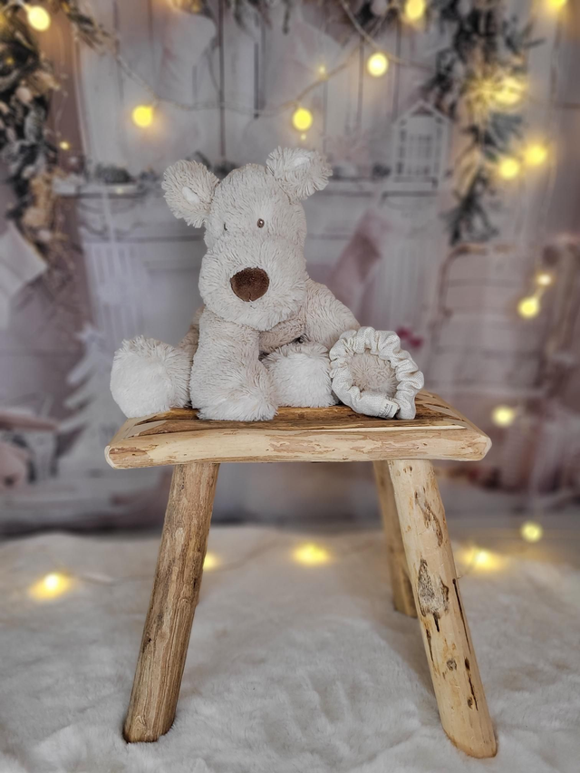 Chouchou blanc cassé et reflets doré ☃️