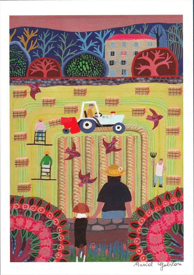 Print illustré A5 Le fauchage du pré à Colognac